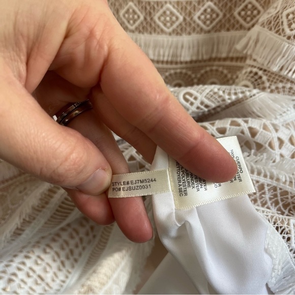 ELIZA J Cap Sleeve White Lace Mini Dress - Picture 10 of 11